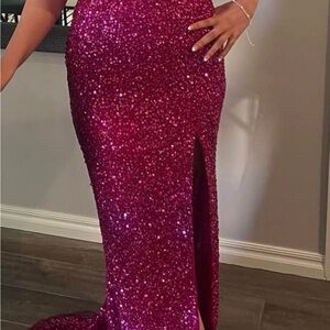 Primavera Couture Fuchsia Sequin Gown
